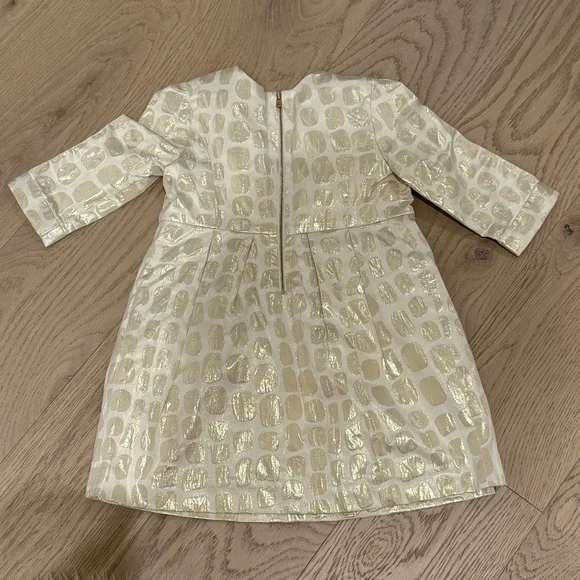 bonpoint gold dress Bonpoint - Duchesse dress smocked and hand-embroidered in Liberty organic cotton fabric - Pink main image 0
